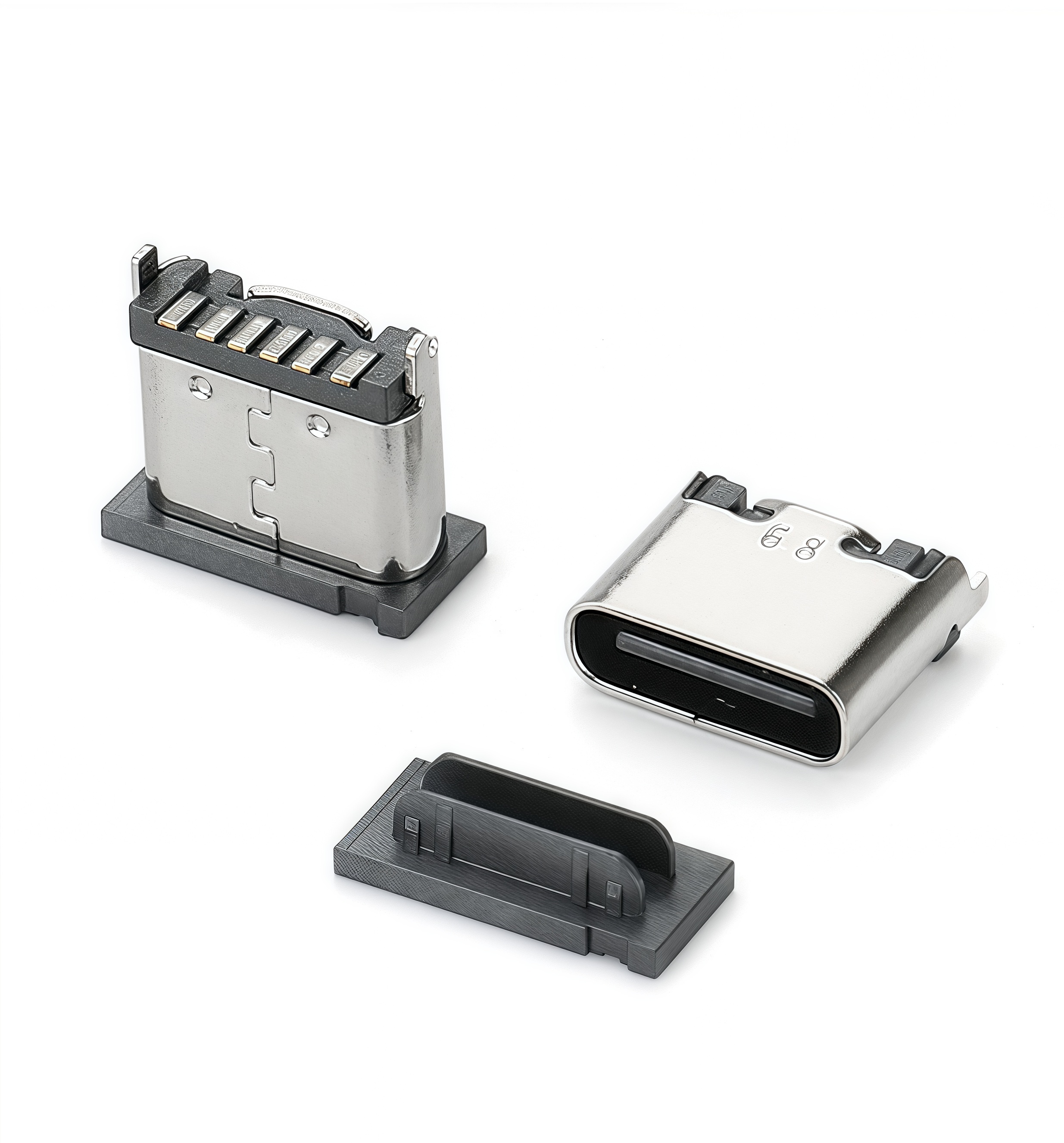 TYPE-C Vertical Mount 6P Female Socket Black Plastic 6.8 Cap