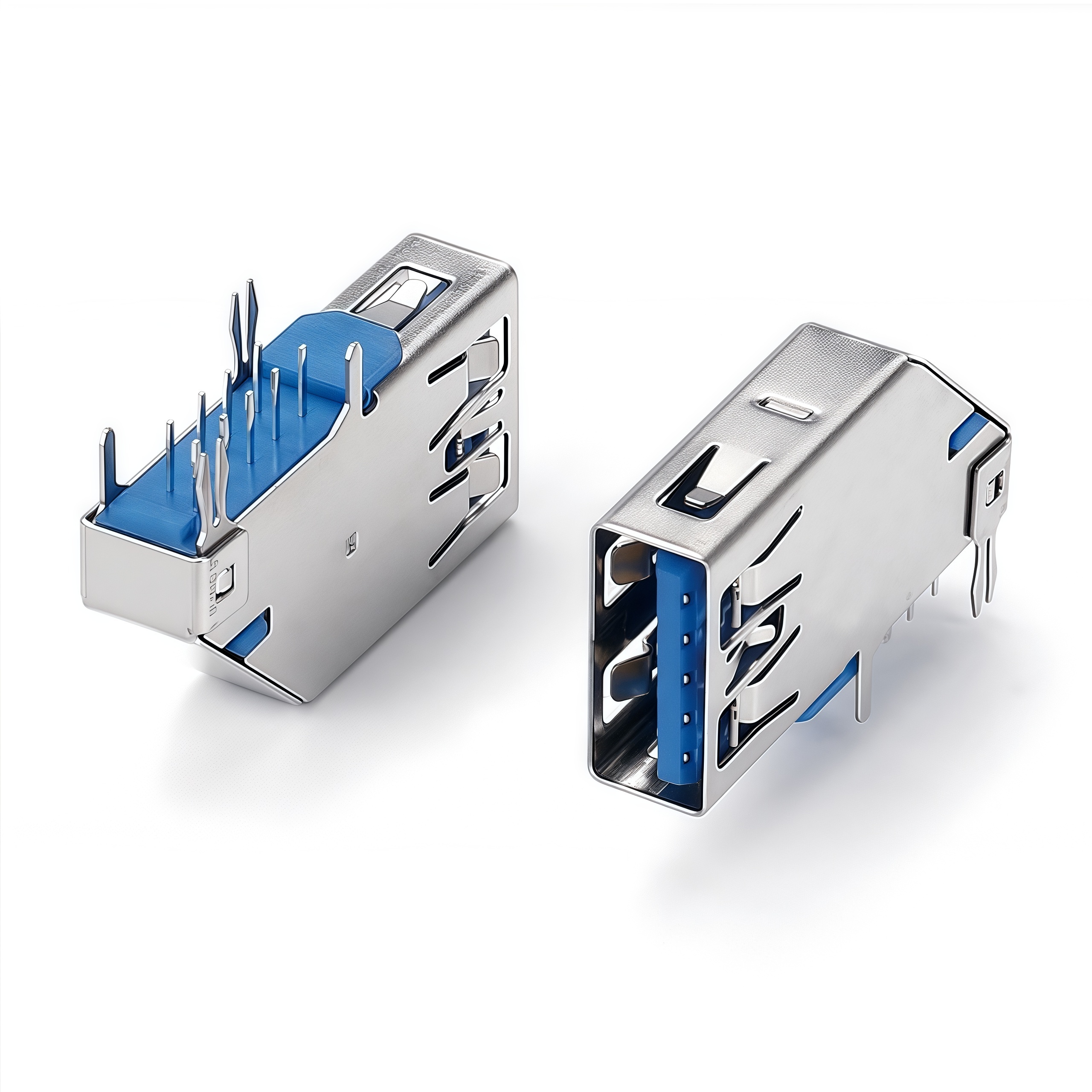 USB 3.0 AF DIP 90° straight edge stainless steel 2.18