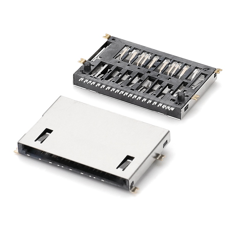 SD card socket non-ejectable short-body , L17mm, bottom SMT type, H3.2