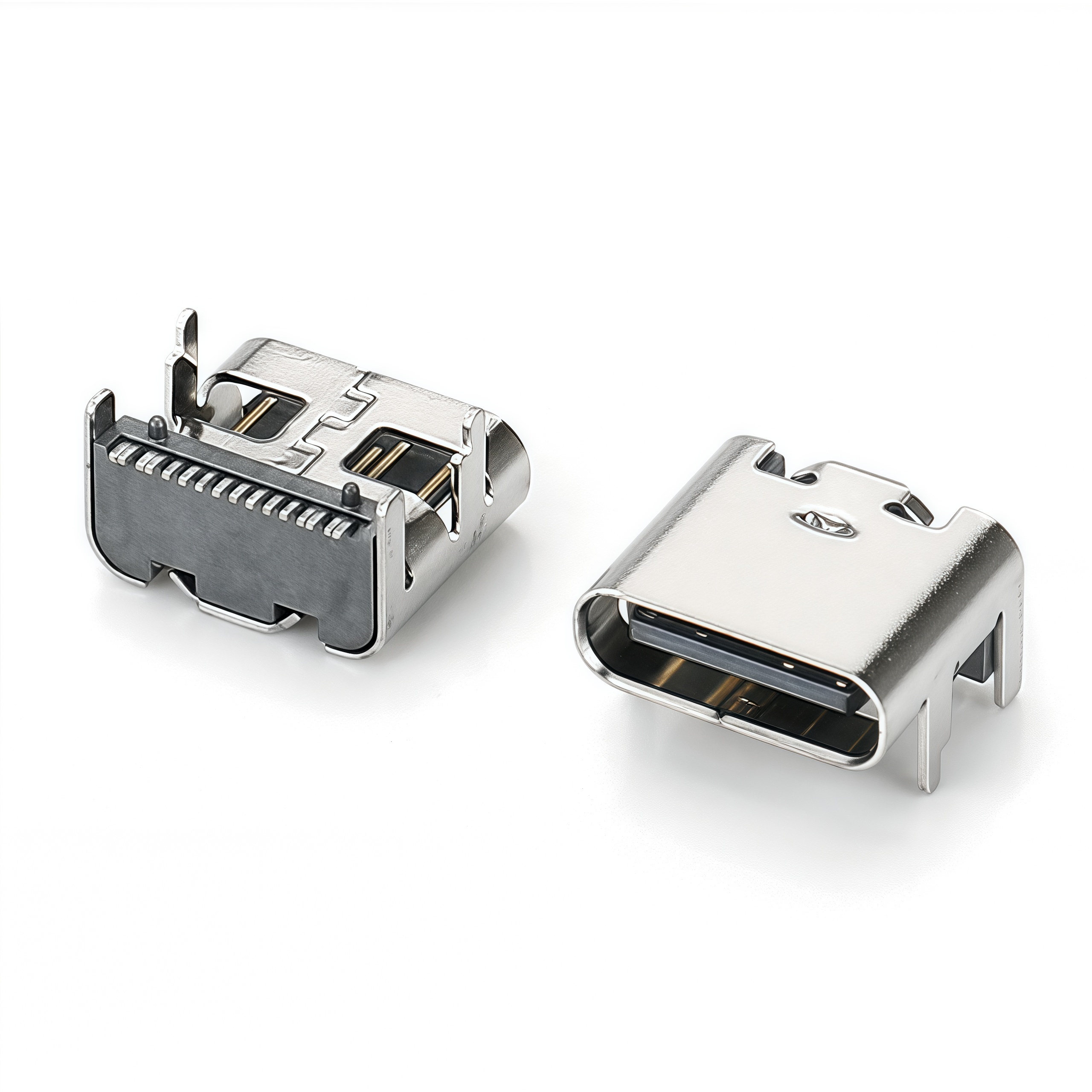 TYPE-C On-Board 16P Female Socket Black Rubber Pad Height 1.0 Non-Elastic